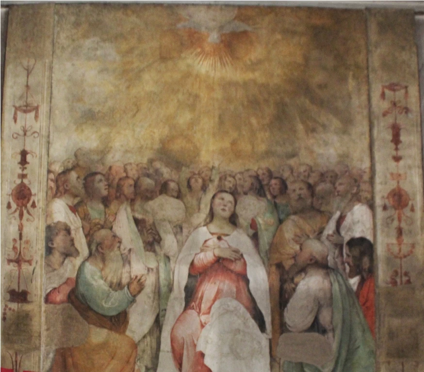 Il Romanino-164-Discesa dello Spirito Santo-Discesa dello Spirito Santo (Romanino) - Chiesa di S. Francesco - Brescia